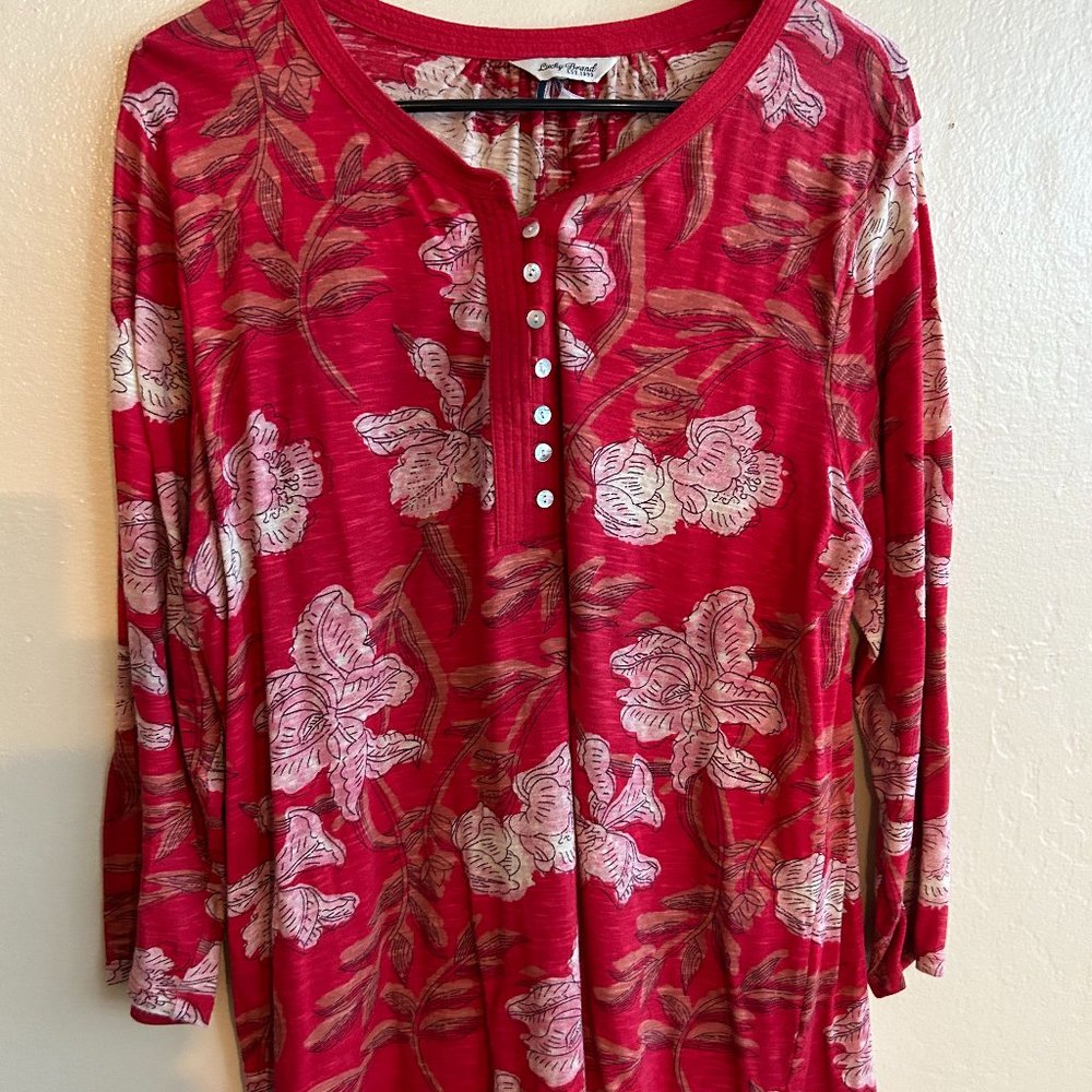 COPY - Lucky Brand, large/XL, red with flower print